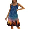 thumbnail image 1 of Galaxy Star Outer Space Women's Summer Dresses 2025 Beach Casual Sleeveless Floral Print Tank Loose Sundress, 1 of 8