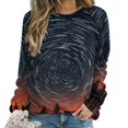 thumbnail image 1 of Galaxy Star Outer Space Womens Casual Crewneck Sweatshirt Long Sleeve Tops Cute Pullover Loose Fit, 1 of 7