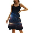 thumbnail image 1 of Galaxy Star Outer Space Womens Summer Dresses Casual Sleeveless Tshirt Sundresses Vacation Beach Cover Up Dress, 1 of 8