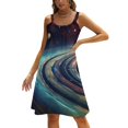 thumbnail image 1 of Galaxy Star Outer Space Womens Summer Dresses Casual Sleeveless Tshirt Sundresses Vacation Beach Cover Up Dress, 1 of 8