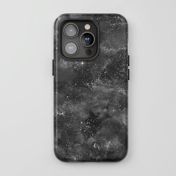 Tough 2 Layer Shockproof Protective Case Compatible with iPhone 17, Galaxy Star Pattern Black Space Art Design