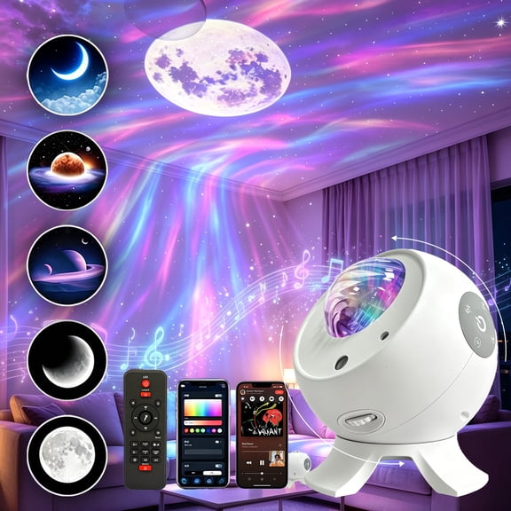 Galaxy Star Projector, Dynamic Aurora Night Light for Bedroom:300+Colors Modes Aurora Light,Bluetooth Speaker,White Noise,Timer,APP/Remote Control,Room Decor Gift for Kids Adults Teens