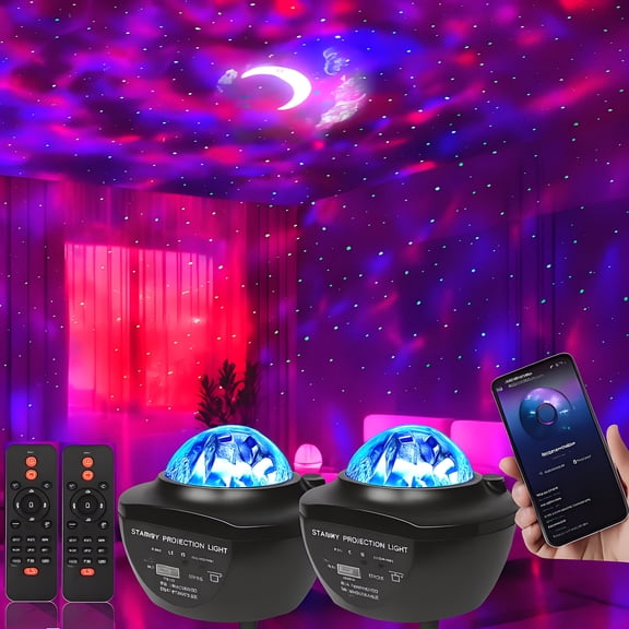 Galaxy Star Projector Night Light, 10 Colors LED Ceiling Projector with Wireless Music, App & Remote Control, Timer, Starry Sky Mood Lighting for Bedroom, Party, Christmas Decor