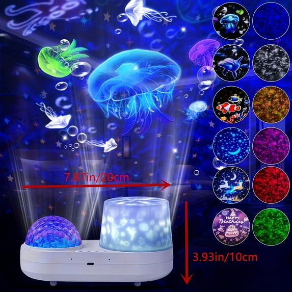 Ocean Wave Night Light Projector With Speaker - LED Mood Lamp For Kids & Adults, 12 Colors, Auto Shutoff, Waterproof 3 thumbnail image