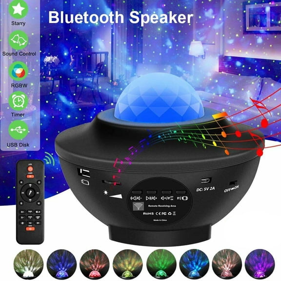 Galaxy Star Projector, Starry Projector Light with 21 Lighting Modes with Remote Control& Built-in Music Player Ocean Wave Star Projector/LED Nebula Cloud As Gifts for Kids Adults for Bedroom (Black)