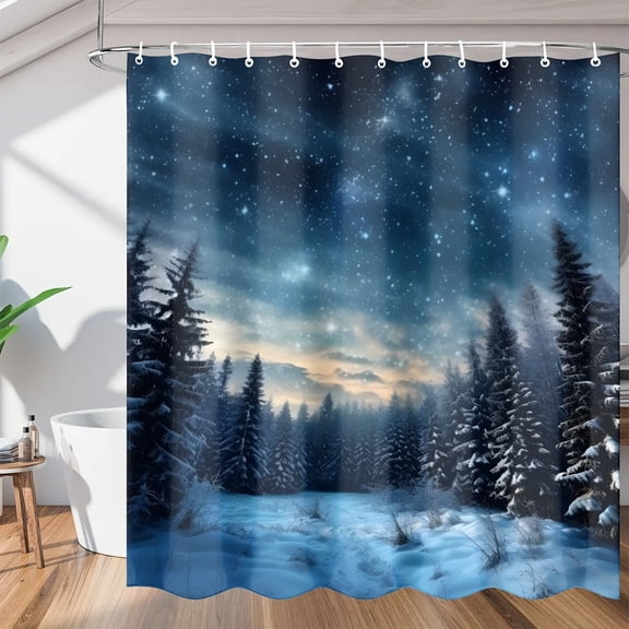 Galaxy Star Shower Curtain, Waterproof Fabric Shower Curtain, Washable Polyester Bath Curtain for Bathroom Decor 36"W X 72"H