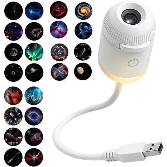 Galaxy Star Sky Night Light Projector, 2-in-1 Projector Night Light, with 24 Projection Films, 360 Adjustable Galaxy Star Projecto-r, USB EyeCaring LED, for Car and Bedroom Adults Home Ceiling