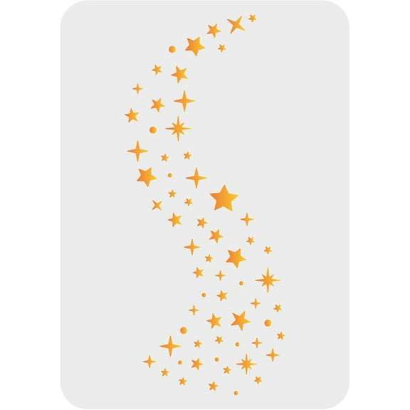 Galaxy Star Stencil 11.7x8.3 Inch Plastic Template - Reusable Pattern for DIY Home Decor Painting on Wood Floor Wall white