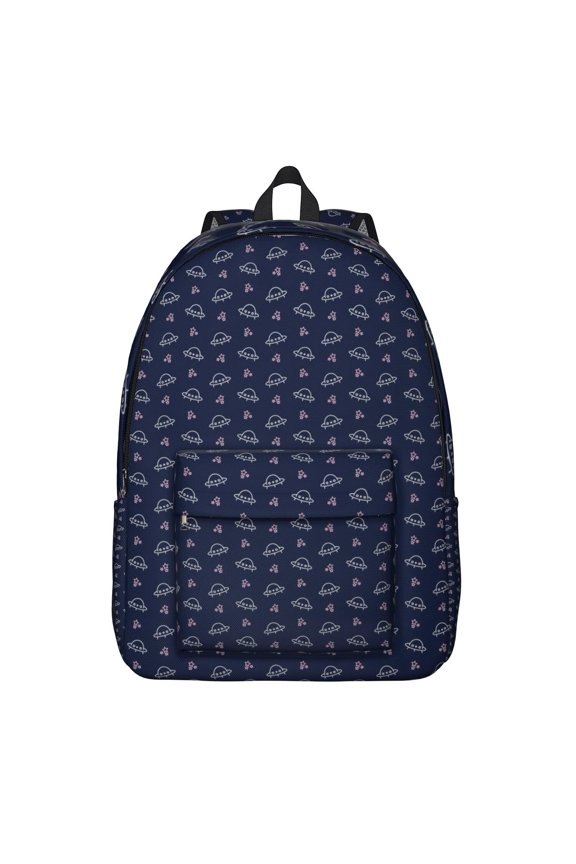 Galaxy Starry Night Backpack, Cute Moon Rocket and Planet Print Daypack for Sci-Fi Lovers, Space Astronaut School Bag