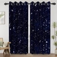 thumbnail image 1 of Galaxy Starry Night Blackout Curtains For Bedroom Dark Blue Outer Space Universe Nebula Sky Star Window Curtain Drapes For Boys Kids Living Room Decor 53"W x 84"L (Pack of 2), 1 of 6
