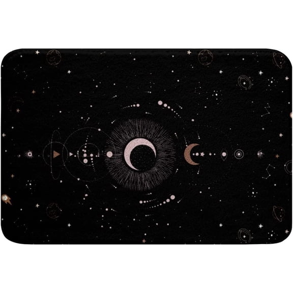 Galaxy Starry Sky Boho Moon Welcome Mats for Front Door Entry Doormat Non Slip Mat Home Indoor Bath Funny Kitchen Rugs Greeting Porch 16x24 Inch