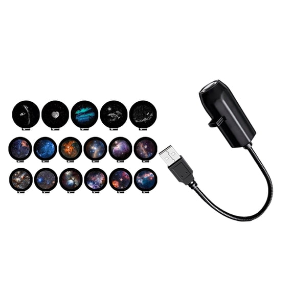 Galaxy Starry Sky Night Light Projector, 2-in-1 Portable with Projection Films, 360° Adjustable Brightness Control Eye‑Caring LED Night Light for Kids Adults Bedroom Home Ceiling Car Decor Gift