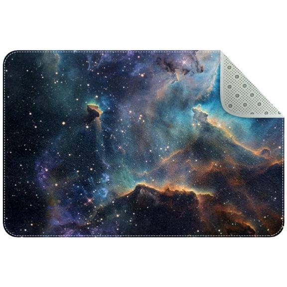Galaxy Stars Nebula Entryway Rug, 2x3 Area Rug Indoor Door Mat Non-slip Washable Floor Carpet Rug for Bedroom Office Dining Room Bathroom