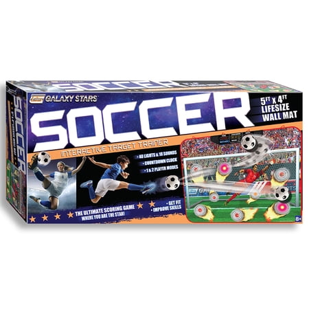 Galaxy Stars Pro Soccer Interactive 5' x 4' Target Trainer Toy w/ Countdown Clock, 1 & 2 Player Modes