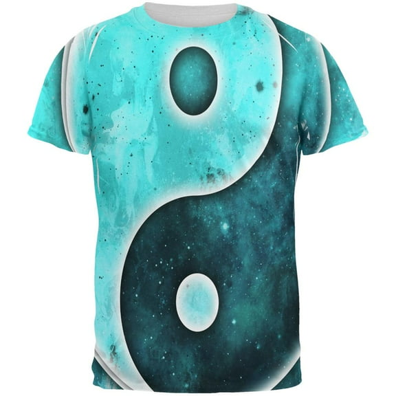 Galaxy Stars Yin Yang Distressed All Over Mens T Shirt Multi LG