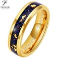 thumbnail image 1 of Galaxy Style Tioneer Tungsten Carbide Ring w Opal & Gold leaf Inlay in 8mm or6mmWedding Band for Men Women, 1 of 6