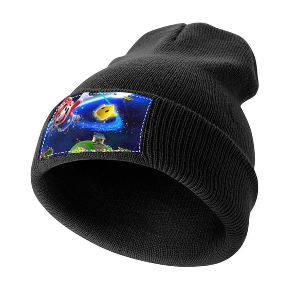 Galaxy Super Mario Stretchable Knitted Beanie Hat Daily Winter Warm Soft Skull Cap Gift For Men Women