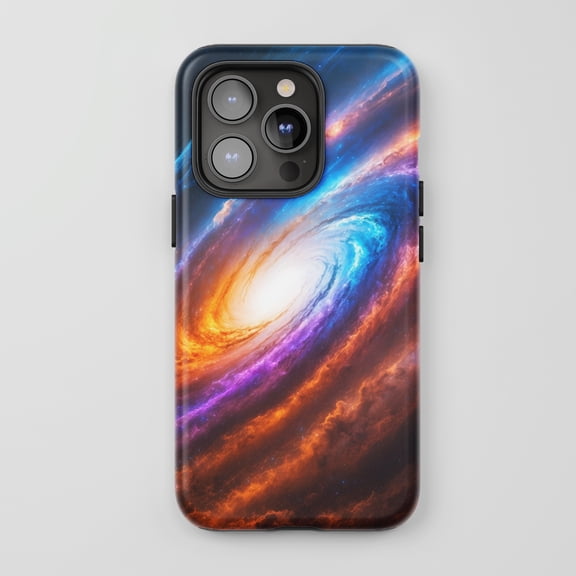 Galaxy Swirl For All iPhone Series Tough Phone Case Space Art Blue Orange Purple