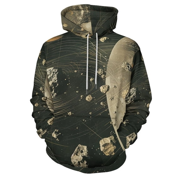 Galaxy System Regular Fit Hoodie, Sporty Pullover Hooded Sweatshirt for Men Women L