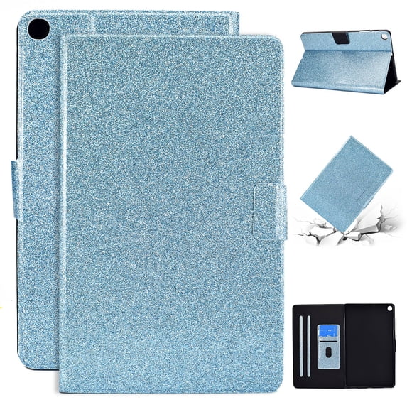 Galaxy Tab A 10.1 2019 Case, Dteck Glitter Sparkle PU Leather Folio Case Multi-angle Viewing Stand Protective Cover with Card Slots for Samsung Galaxy Tab A 10.1 2019 Model sm-T510 T515, Blue