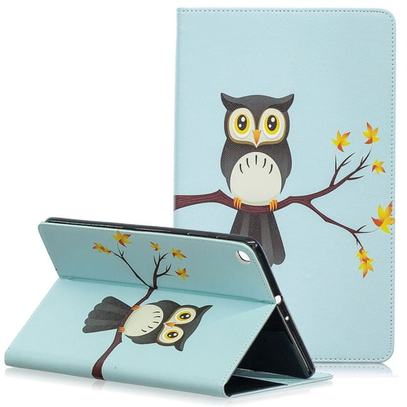 Galaxy Tab A 10.1 2019 Case SM-T510 T515, Allytech Premium PU Leather Slim Fit Folio Stand Soft TPU Back Cover for Samsung Galaxy Tab A 10.1 Inch 2019 Released, Cute Owl