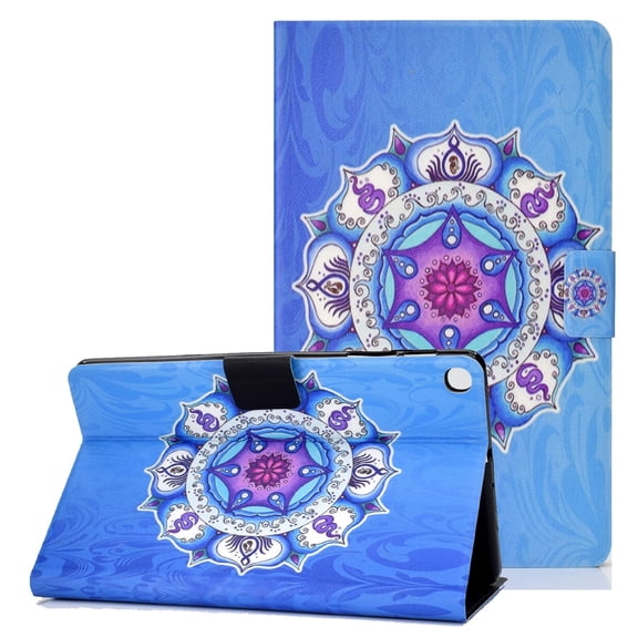 Galaxy Tab A 10.1" 2019 Case, SM-T510 T515 Case, Allytech Slim PU Leather Shockproof Folio Folding Stand Lightweight Pencil Holder Wallet Case Cover for Samsung Galaxy Tab A 10.1" 2019,Mandala