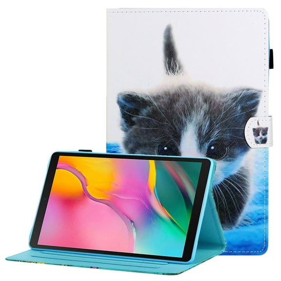 Galaxy Tab A 10.1 2019 Case T510 T515, Allytech Slim Fit Multi Angle Stand Folio Full Protection Shockproof Anti-Scratch Wallet Shell Case Cover for Samsung Galaxy Tab A 10.1,Cat