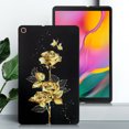 thumbnail image 1 of for Galaxy Tab A 10.1 2019 SM-T515/SM-T510 Floral Pattern Case, Luxury Ultra Slim Flexible Lightweight Anti-Fingerprint Drop Protective Heat Dissipation with Soft TPU Cover, Gold Butterfly Rose, 1 of 8