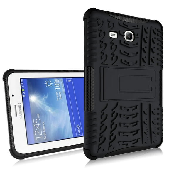 For Galaxy Tab 3 Lite 7.0 inch Case ,Mignova Heavy Duty Hybrid Protective Case with Kickstand Impact Resistant For Samsung Galaxy Tab 3 Lite 7.0 / Tab E Lite 7.0 SM-T110 T111 T113 - Black