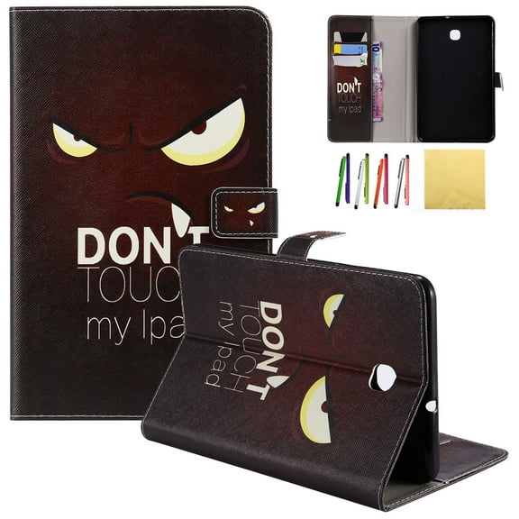 Galaxy Tab A 8.0 2018 Case, Allytech PU Leather Flip Foilo Stand Case Cover with Credit Card Slots & Strong Magnetic Clasp for Samsung Galaxy Tab A 8.0 (Model: SM-T387), Don't Touch Me