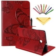 thumbnail image 1 of Galaxy Tab A 8.0 2018 Case, Dteck Slim Fit Embossed Butterfly Pattern PU Leather Folio Stand Case with Card Holders Cover for Samsung Galaxy Tab A 8 inch 2018 Release SM-T387 Tablet, Red, 1 of 5