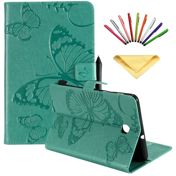 Galaxy Tab A 8.0 2018 Case, Dteck Slim Fit Embossed Butterfly Pattern PU Leather Folio Stand Case with Card Holders Cover for Samsung Galaxy Tab A 8 inch 2018 Release SM-T387 Tablet, Green
