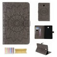 thumbnail image 1 of Galaxy Tab A 8.0 2018 Case, Dteck Slim Fit Embossed Flower Pattern PU Leather Folio Stand Case with Card Holders Cover for Samsung Galaxy Tab A 8 inch 2018 Release SM-T387 Tablet, Gray, 1 of 7