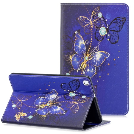 Galaxy Tab A 8.0 (2019) Case T290 T295, Allytech Slim Cute Pattern PU Leather Folio Stand Cards Slots Wallet Case Cover for Samsung Tab A Without S Pen 8.0 Inch Tablet T290 T290, Blue Butterfly