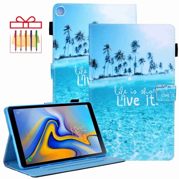 Galaxy Tab A 8.0 2019 T290 T295 Case, Dteck Slim Premium Leather Folio Stand Cover with Card Holder Slot for Samsung Galaxy Tab A 8 inch 2019 Release T290 T295 Tablet, Beach