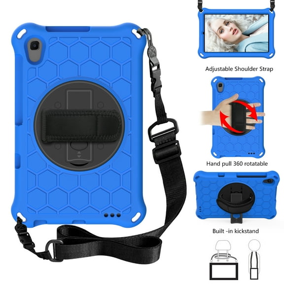 Galaxy Tab A 8.4" Case SM-T307 T307U, Allytech Silicone EVA Adjustable Shoulder Strap Hand Strap Kickstand Heavy Duty Protection Rugged Shockproof Case Cover for Samsung Galaxy Tab A 8.4",Blue/Black