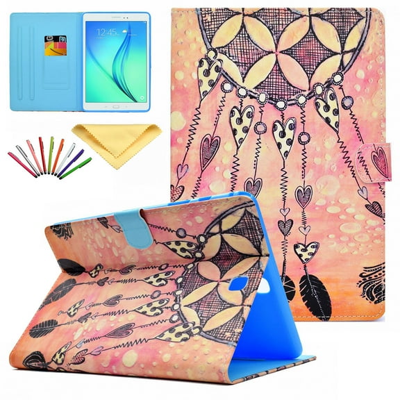 Galaxy Tab A 9.7 Case, Allytech PU Leather Flip Wallet Case with Auto Sleep/Wake Feature Smart Folio Stand Cover for Samsung Galaxy Tab A 9.7 (SM-T550/ P550), Love Dream Catcher