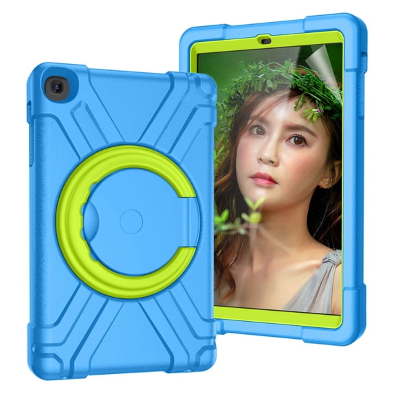 Galaxy Tab A 10.1 2019 Case, Dteck Heavy Duty Dual Layer Rugged Hybrid Shockproof Case With 360 Rotating Kickstand Handle Cover For Samsung Galaxy Tab A 10.1 inch 2019 Model SM-T510 T515, Blue/Green