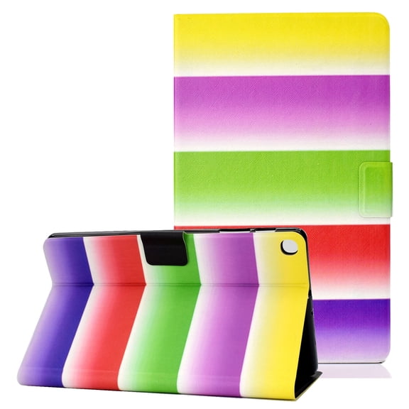 Galaxy Tab A 10.1" 2019 Case, SM-T510 T515 Case, Allytech Slim PU Leather Shockproof Folio Folding Stand Lightweight Pencil Holder Wallet Case Cover for Samsung Galaxy Tab A 10.1" 2019,Stripe