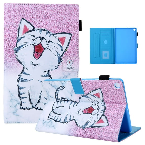 Galaxy Tab A 10.1 2019 Case T510 T515, Allytech Slim Fit Multi Angle Stand Folio Full Protection Shockproof Anti-Scratch Wallet Shell Case Cover for Samsung Galaxy Tab A 10.1,Red Cat