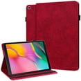 thumbnail image 1 of Galaxy Tab A 10.1 Case 2019 Model, Premium Leather [3D Embossed Peacock Flower Design] Flip Stand Cover with Soft TPU Back Case for Samsung Galaxy Tab A 10.1 inch Tablet [SM-T510/T515/T517],RED, 1 of 7