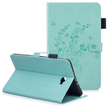 Galaxy Tab A 10.1" SM-T580 T585 (NO S Pen Version) Case, Allytech Synthetic Leather Folio Stand Flim Heavy Duty Protective Book Cover w/ Cards Slots Wallet Case for Samsung Tab A 10.1" 2016, Green