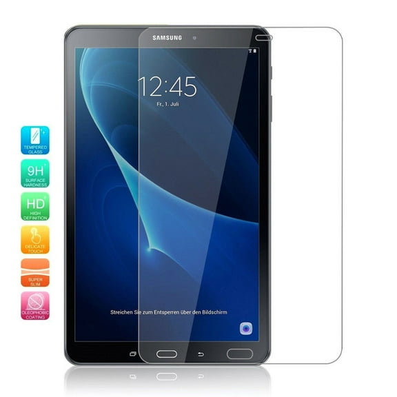 Galaxy Tab A 10.1 T580 SM-T580 Screen Protector, KIQ Tempered Glass Anti-Scratch Self-Adhere (2 Pack)
