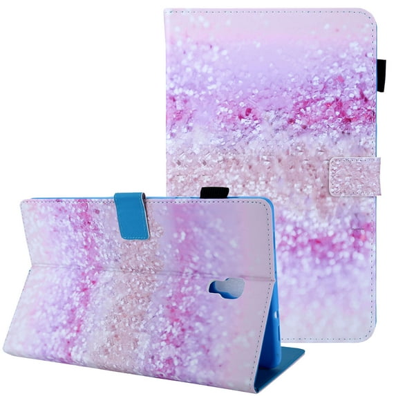 Galaxy Tab A 10.5" Case 2018, T590 / T595 / T597 Case, Allytech PU Leather Slim Lightweight Shockproof Multi Angle Stand Cards Pocket Pencil Holder Case Cover for Samsung Galaxy A 10.5", Pink Glitter