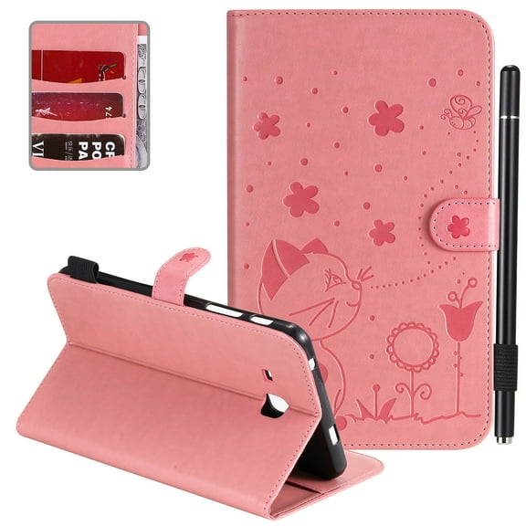 Galaxy Tab A 7.0 inch Case, SM-T280 Case, Allytech Slim Lightweight PU Leather Case Flip Folio Stand Case Cover for Galaxy Tab A 7.0 Tablet 2016 Release (SM-T280/SM-T285), Pink