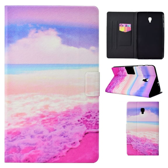 Galaxy Tab A 8.0 (2017 Released, SM-T380/T385), Allytech Slim Fit Lightweight Smart Cover w/ Auto Sleep Wake Heavy Duty Defender Folio Style Cases for Samsung Galaxy Tab A 8.0" 2017, Pink Beach