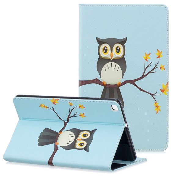 Galaxy Tab A 8.0 (2019) Case T290 T295, Allytech Slim Cute Pattern PU Leather Folio Stand Cards Slots Wallet Case Cover for Samsung Tab A Without S Pen 8.0 Inch Tablet T290 T290, Cute Owl