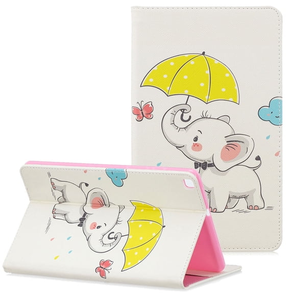Galaxy Tab A 8.0 (2019) Case T290 T295, Allytech Slim Cute Pattern PU Leather Folio Stand Cards Slots Wallet Case Cover for Samsung Tab A Without S Pen 8.0 Inch Tablet T290 T290, Elephant