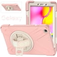 thumbnail image 1 of Galaxy Tab A 8.0 2019 Released Case with PET Screen Protector, SM-T290 T295 T297 Case, Allytech Heavy Duty Protection Rugged Kickstand Hand Strap Kids Friendly Case for Galaxy Tab A 8.0 T290, Pink, 1 of 9