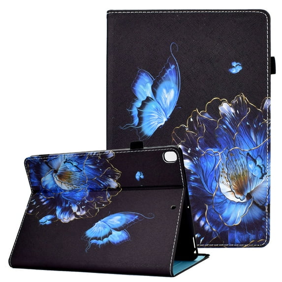 Galaxy Tab A 8.0" Case 2019, SM-T290/SM-T295/SM-T297 Cover with Pen Holder, Allytech Flip Premium PU Leather Kickstand Shockproof Elastic Band Card Slots Case and Cover for SM-T290, Floral & Butterfly